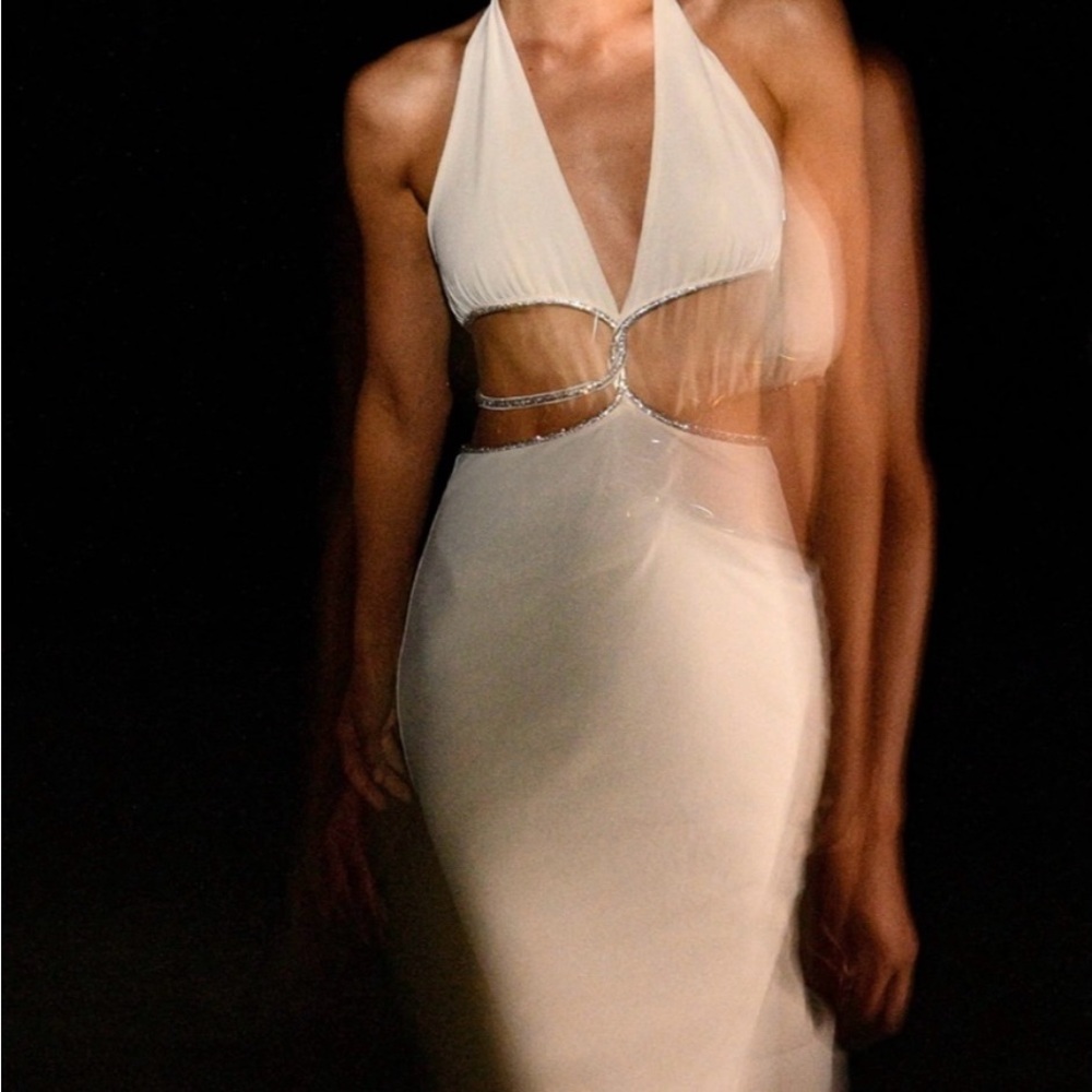 Meshki Cream Cut-Out Maxi Dress